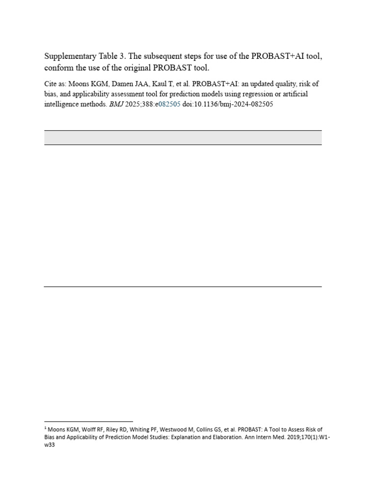 Probast Tool | PDF | Risk | Prediction