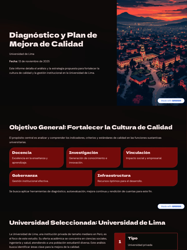 Diagnostico y Plan de Mejora de Calidad | PDF | Enseñando | Análisis FODA