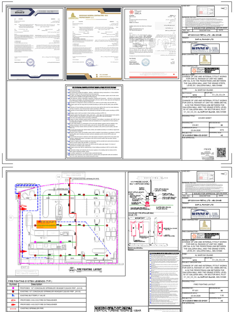 ADCD_Shop Drawings Stamped_Dar Al Rahash | PDF | Fire Sprinkler System ...