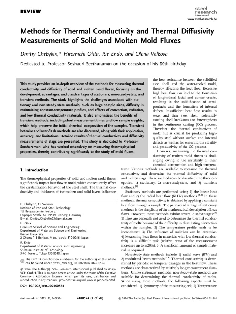 Methods for Thermal Conductivity and Thermal Diffu | PDF | Heat ...
