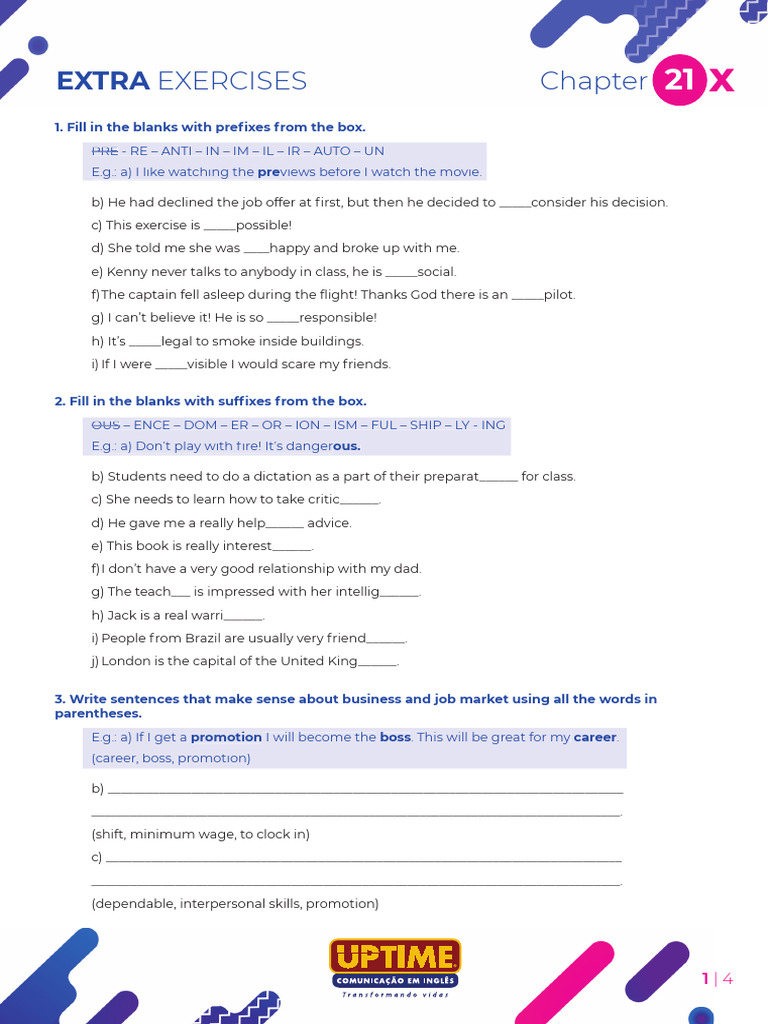 NEW-EXTRA EXERCISES - CHAPTER 21 X | PDF | Salary | Mortgages