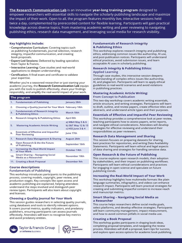 Research Communication Lab Leaflet | PDF | Academic Publishing | Open ...
