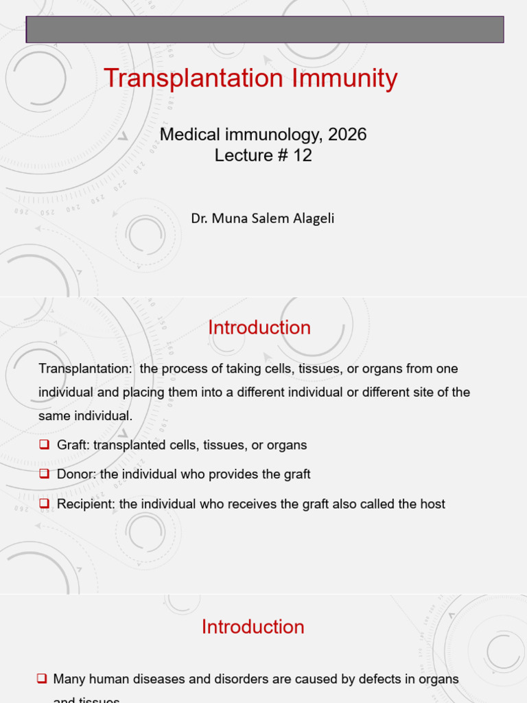 Transplantation Immunity 2026 | PDF | Transplant Rejection | T Cell
