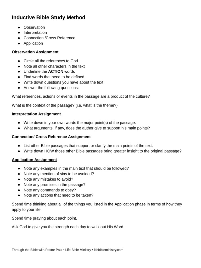 Inductive Bible Study Method | PDF