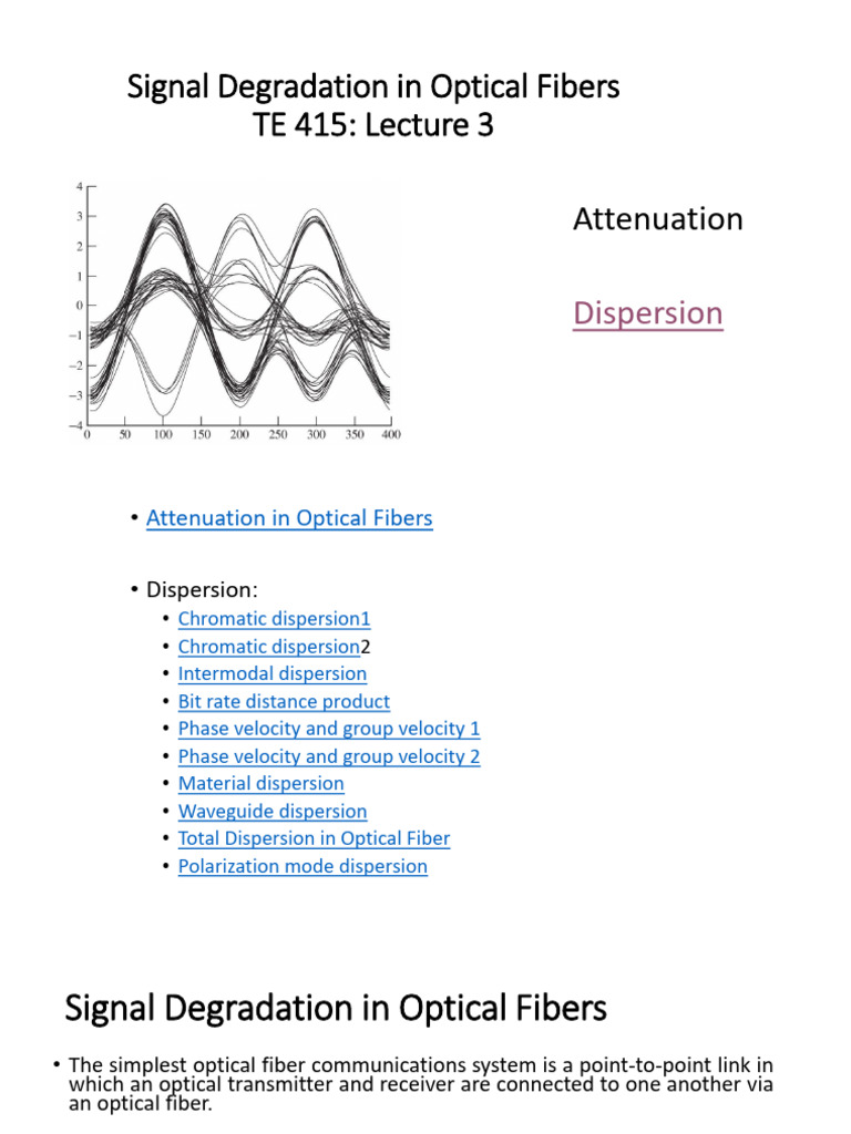 Unit III Signal Degradation in Optical Fibers - Class Notes | PDF ...
