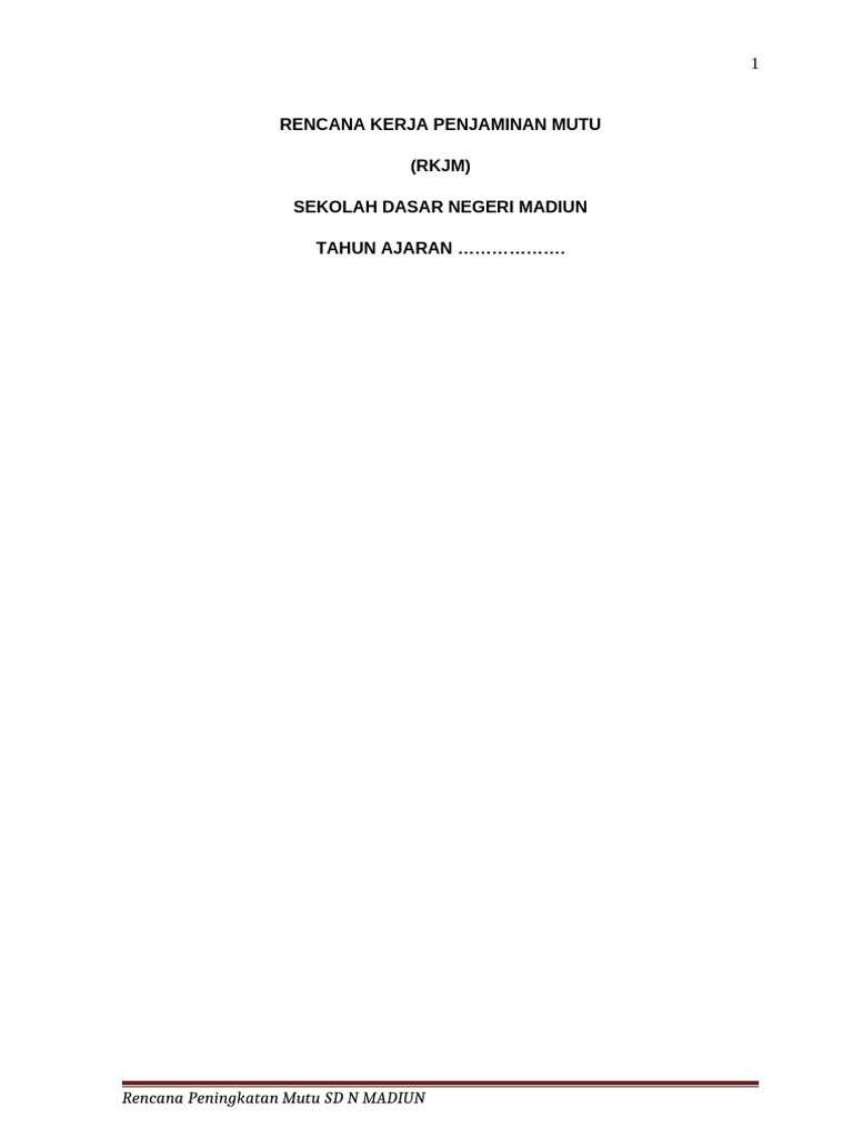 Contoh Rkjm Sd | PDF