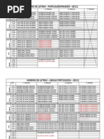 Horario de Letras 2012 2 Retificado