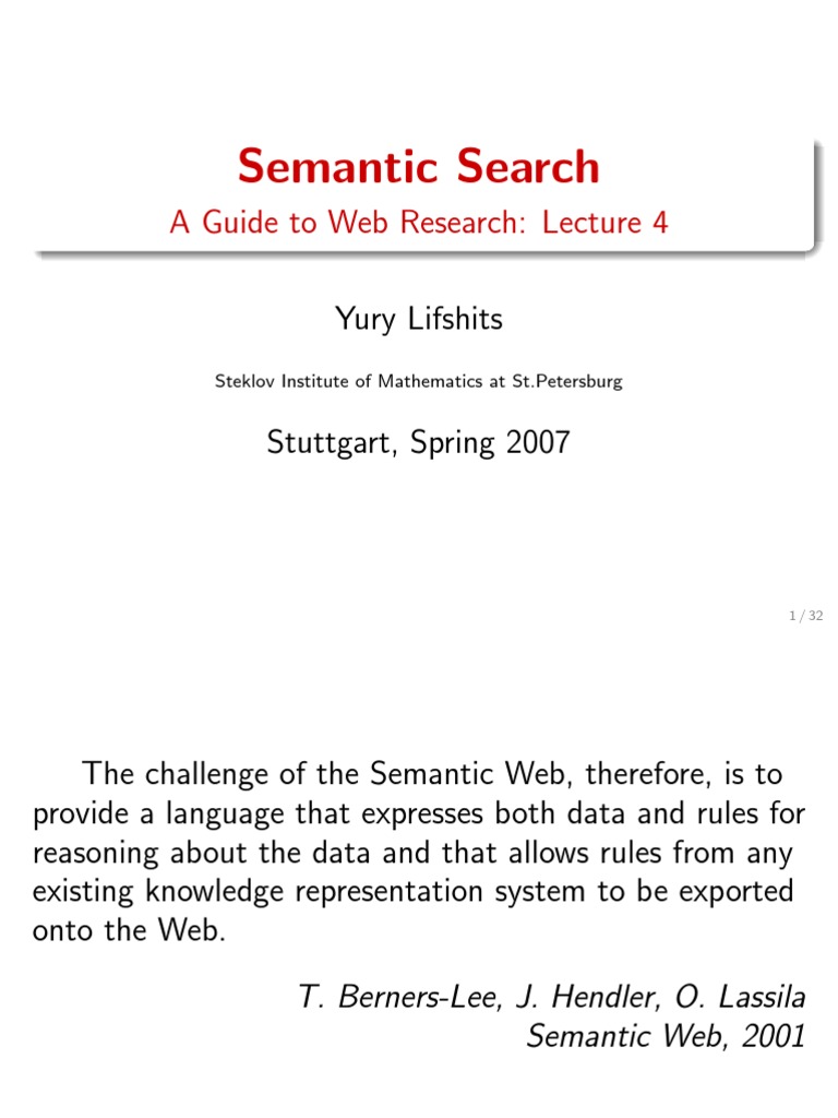 Semantic Search Algo Primer | PDF