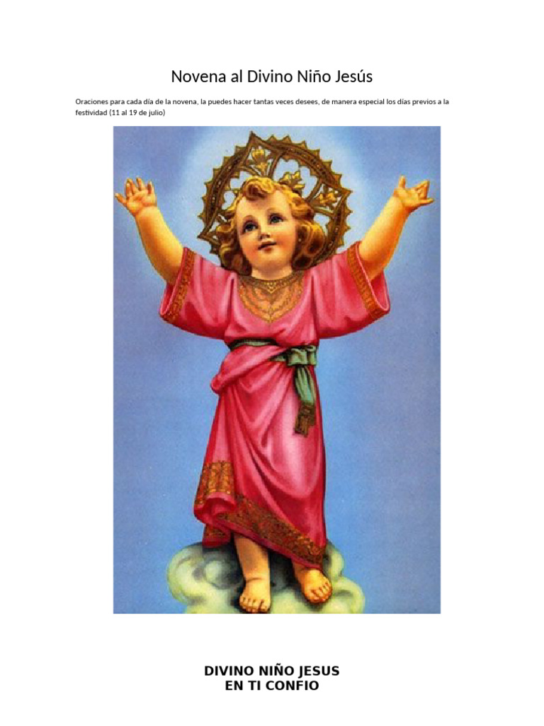 Novena Al Divino Niño Jesús | PDF | María, madre de Jesús | Cristo (título)