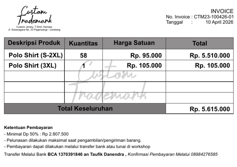 Invoice CTM | PDF