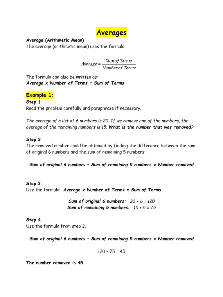 Averages - Google Docs | PDF