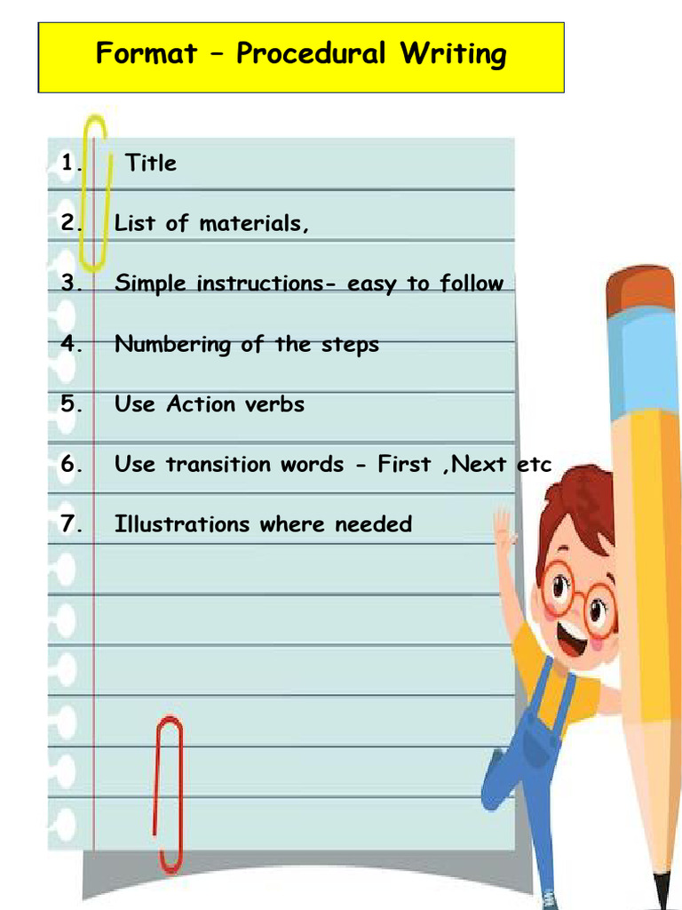 Procedural Writing Format Anchor Chart | PDF