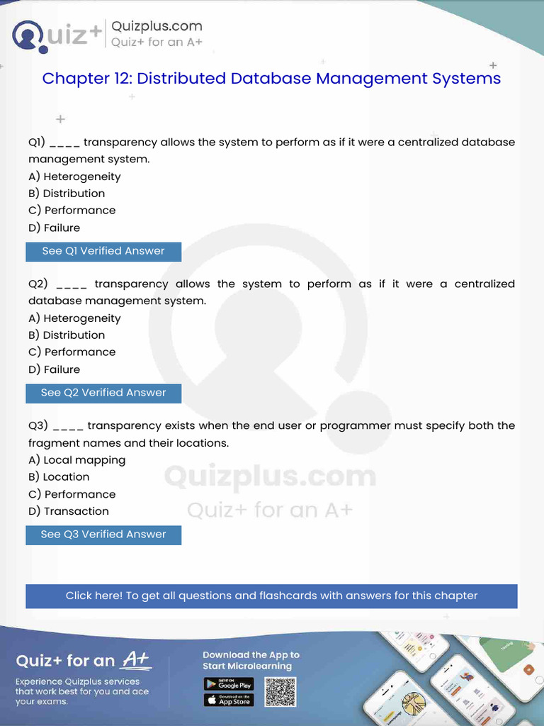 Transparency Allows the System to Perform as if It Were a Centralized ...