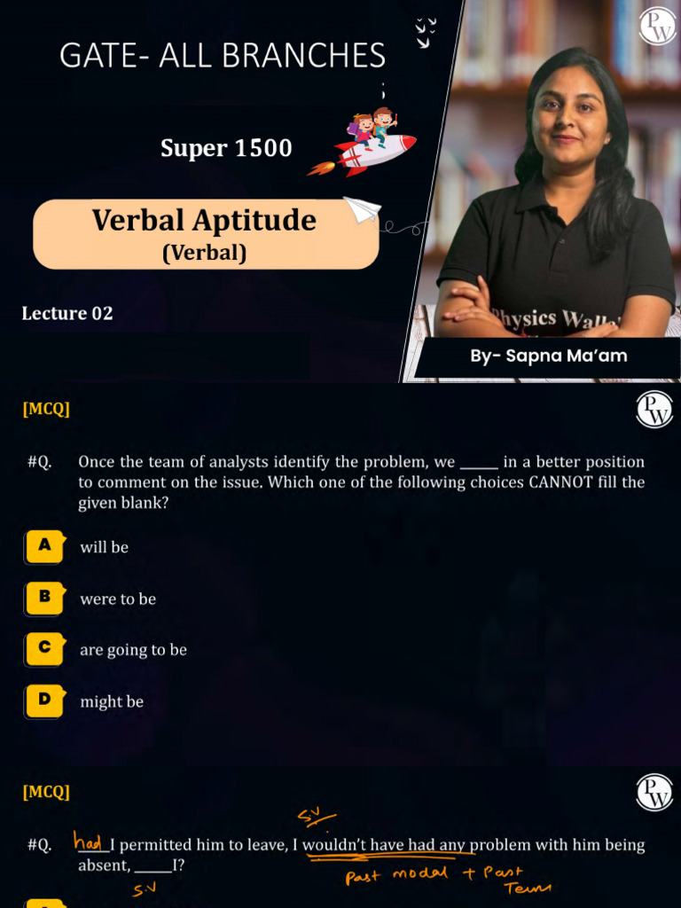 Verbal Aptitude 02 Class Notes | PDF