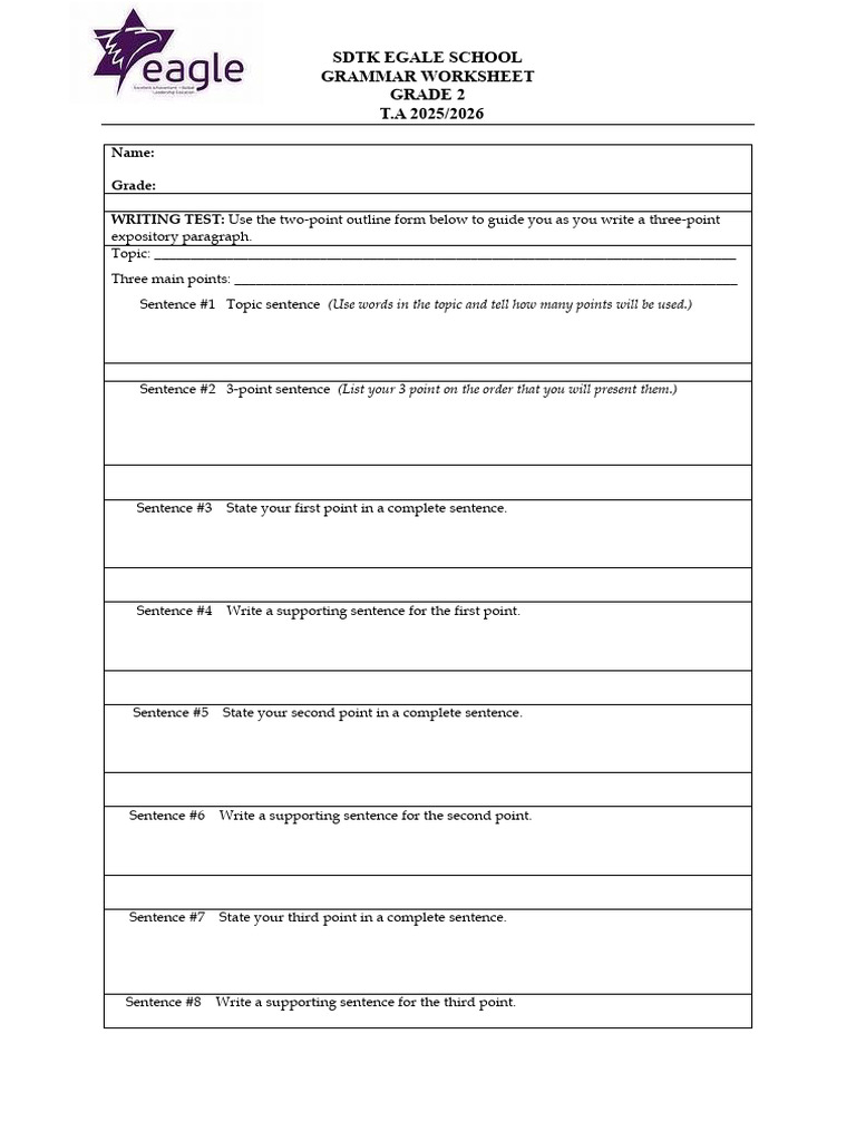 Writing Worksheet | PDF