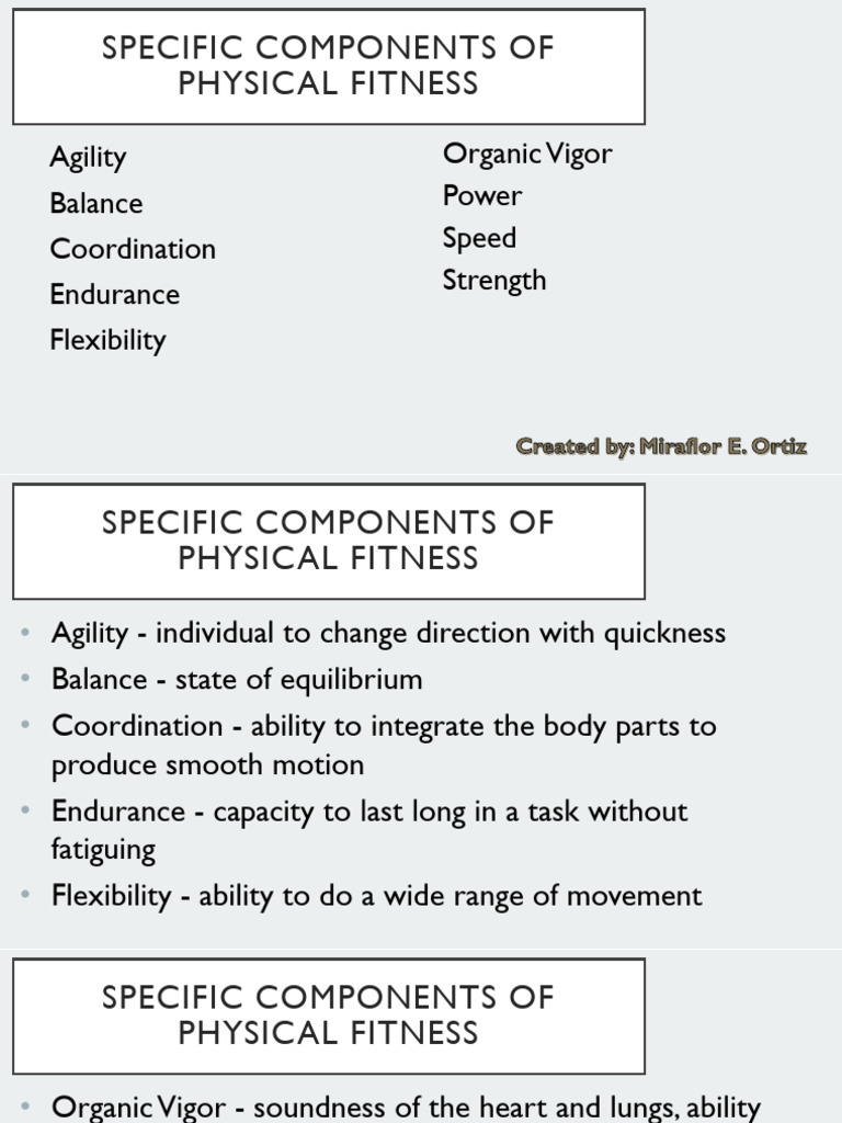 PE11 Q1 L2 PPT COMPONENTS OF PHYSICAL FITNESS | PDF | Physical Fitness ...