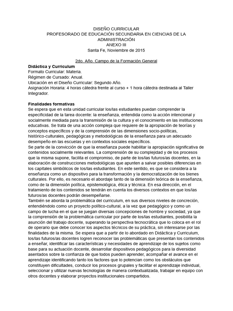 Didactica y Curriculum | PDF | Plan de estudios | Enseñando