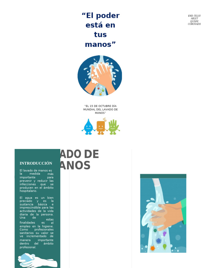 Lavado de Manos Triptico | PDF | Lavado de manos | Microbiología