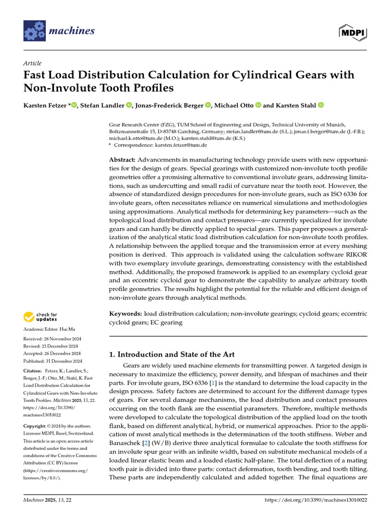 Fast Load Distribution Calculation for Cylindrical (1) | PDF | Gear ...