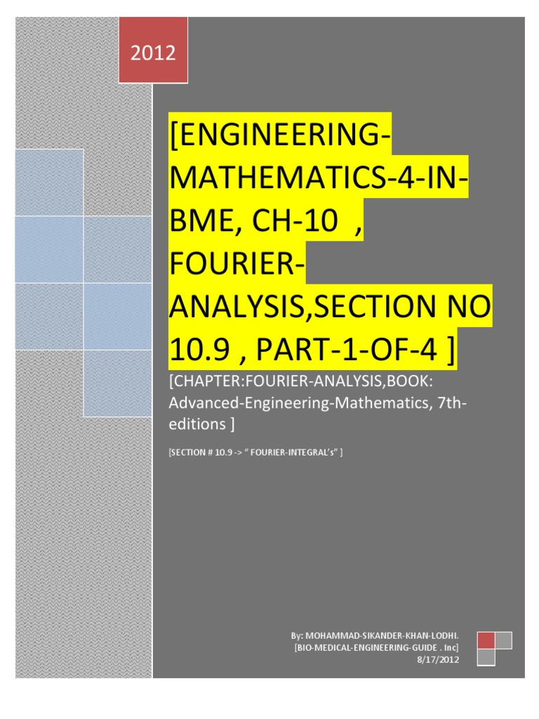 Fourier Integrals in Engineering Math | PDF | Technology & Engineering