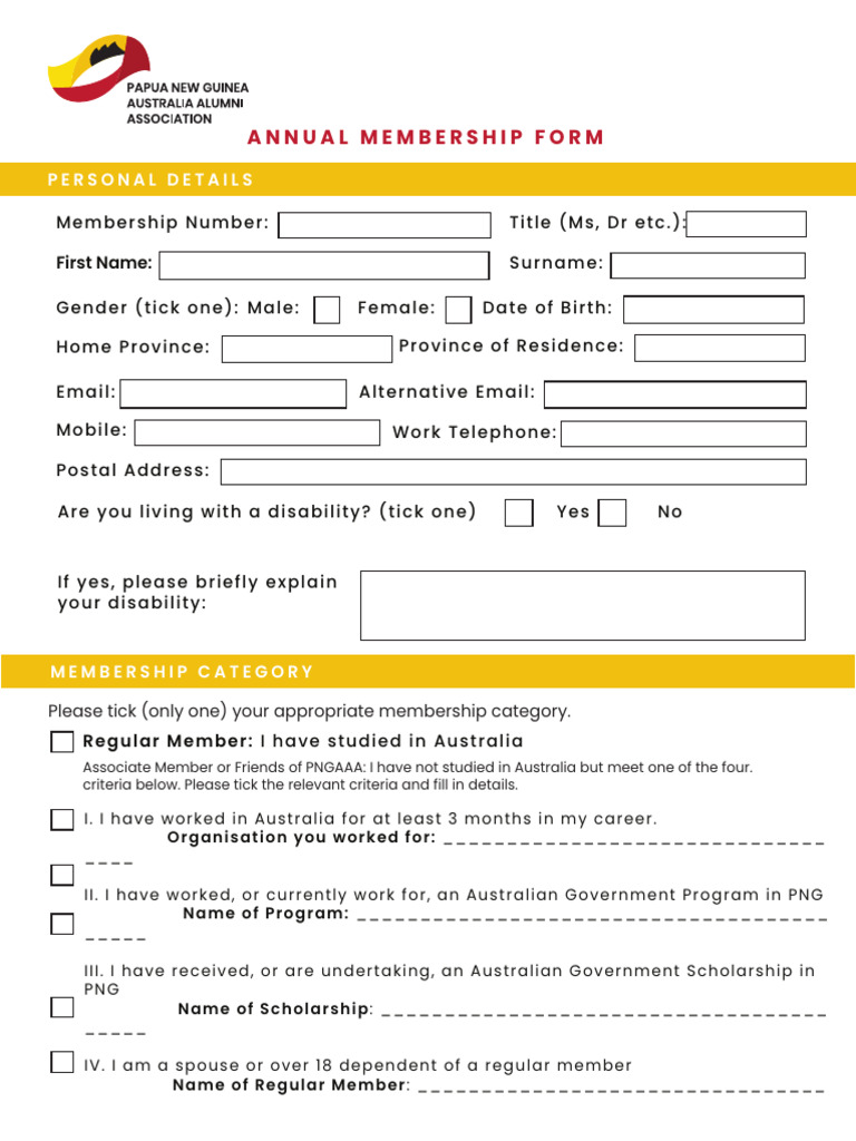PNGAAA-annual-membership-form | PDF | Personal Finance | Financial Services
