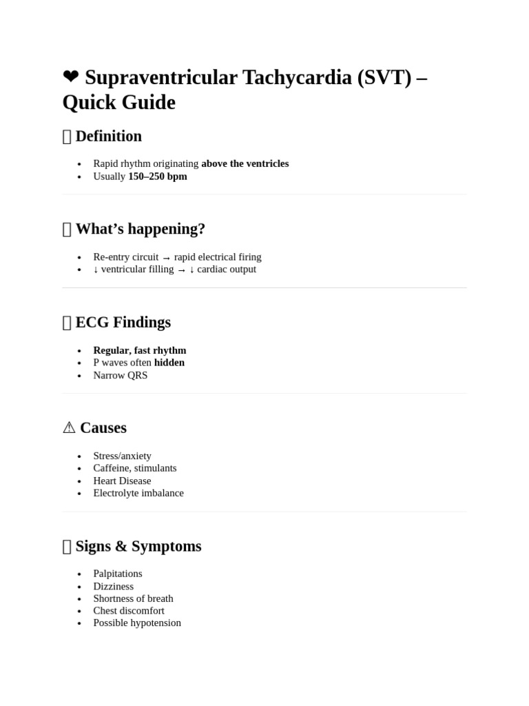 Supraventricular Tachycardia | PDF