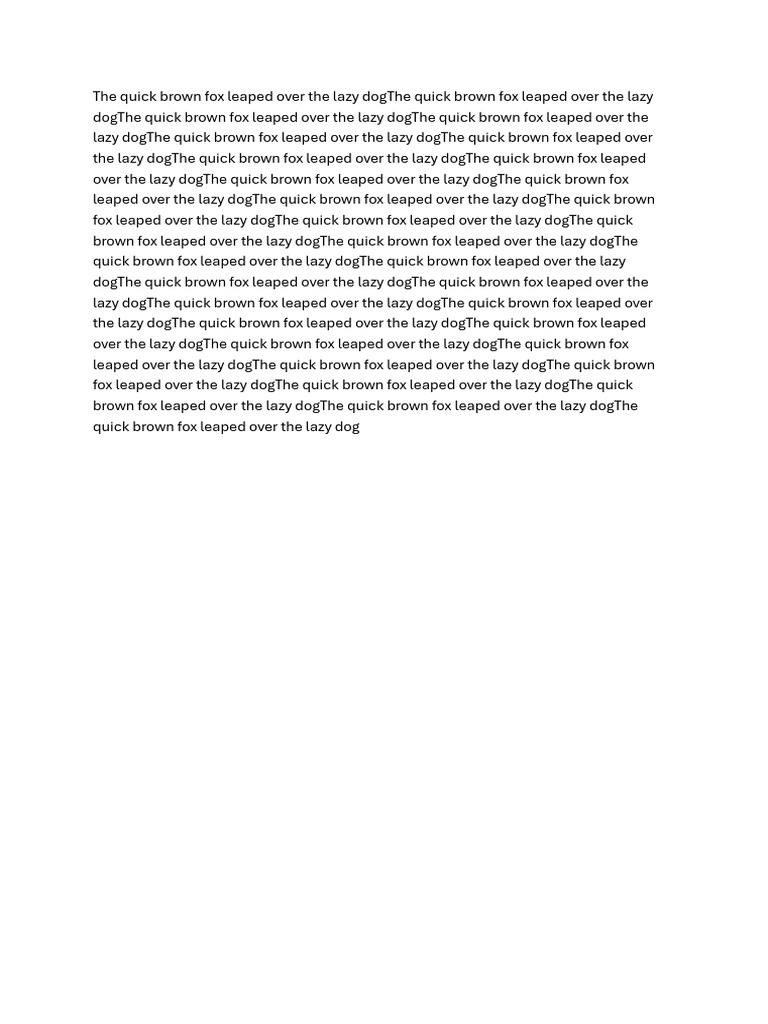 The Quick Brown Fox Leaped Over the Lazy Dog | PDF