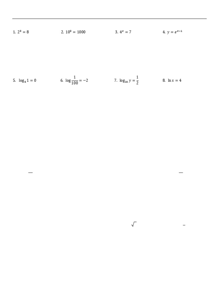 Worksheet Topic 2.9 Log Expressions(1) | PDF | Logarithm | Function ...