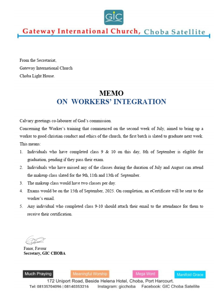 Memo Worker's Training(1) | PDF