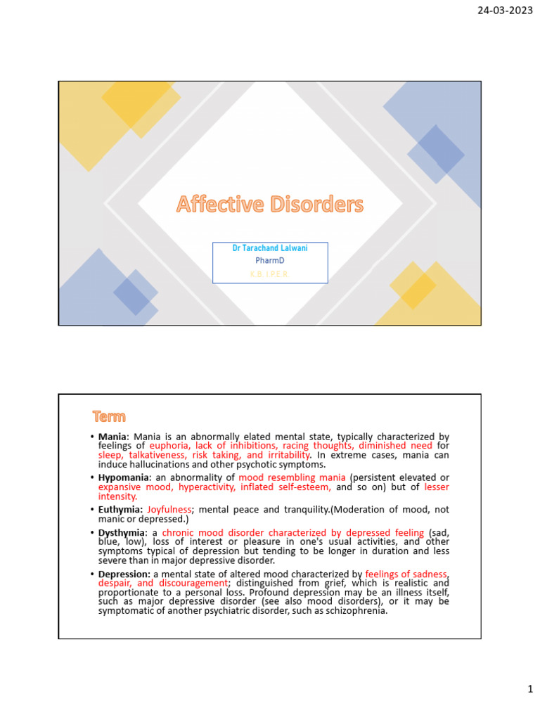Affective Disorder | PDF | Major Depressive Disorder | Mood Disorders