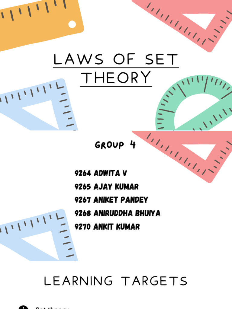 Laws of Set Theory - Final Edit | PDF | Set (Mathematics ...