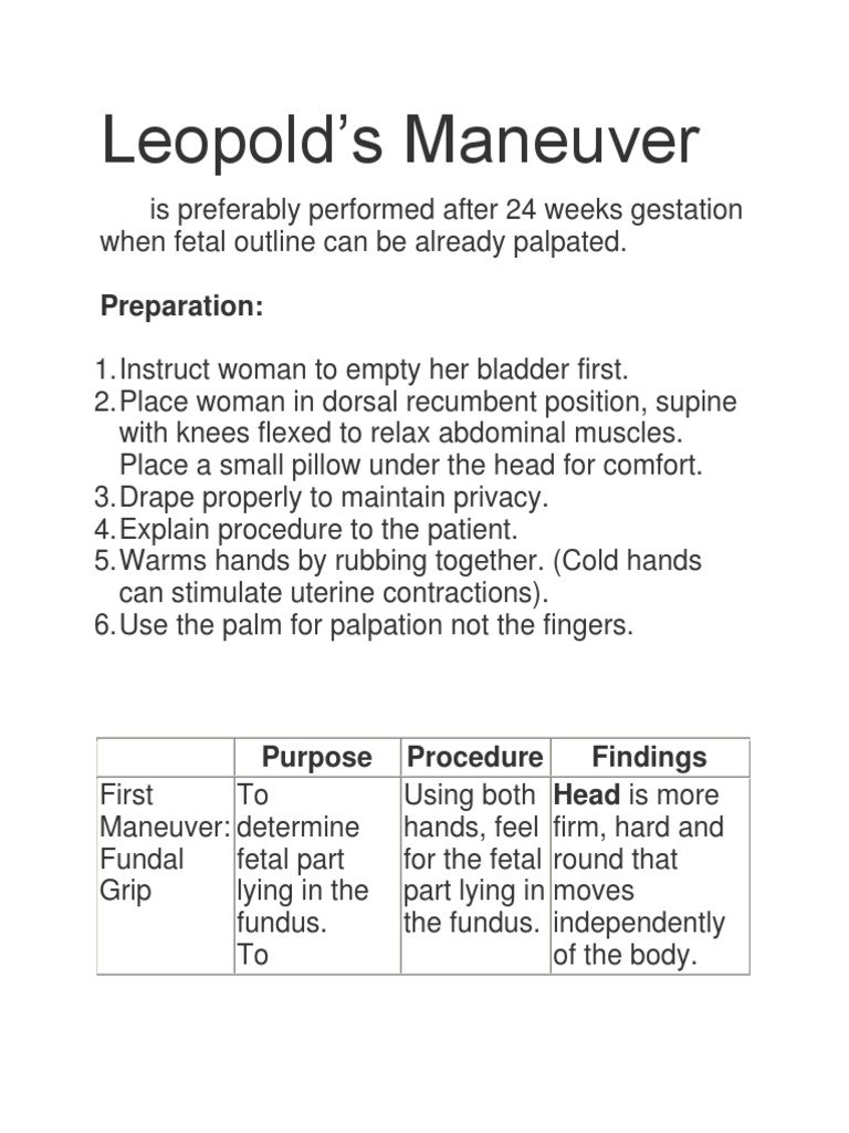Leopolds Manuever | PDF