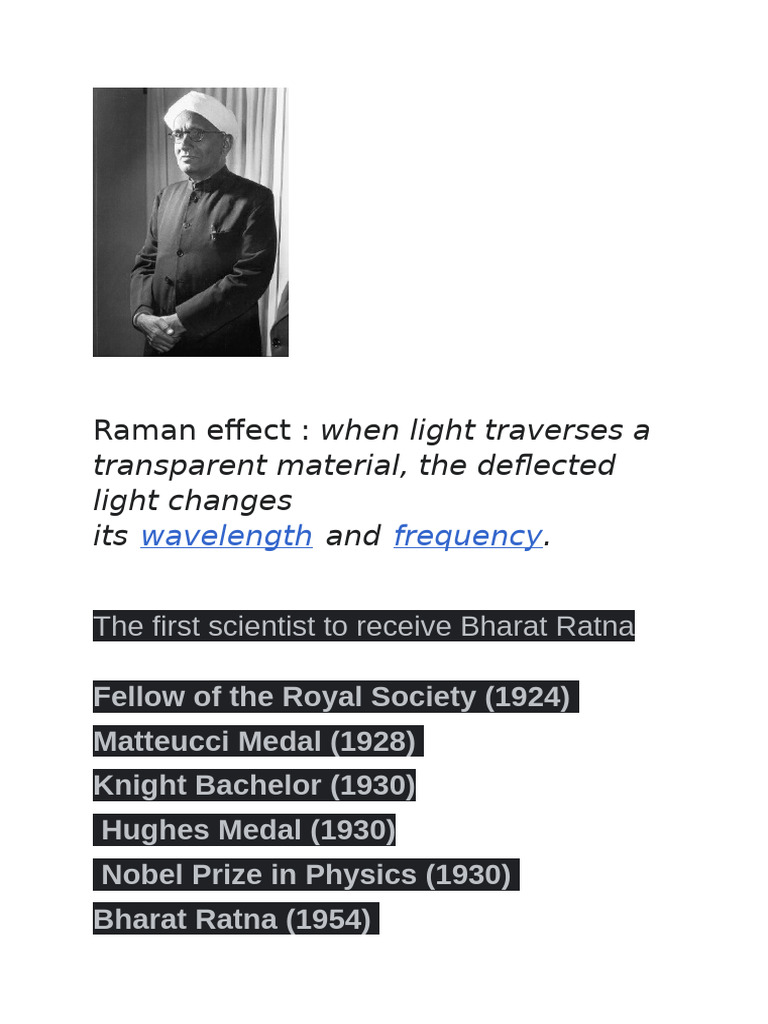 C.V Raman | PDF
