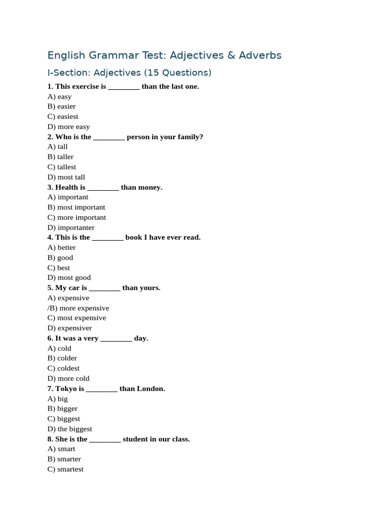 Adjective and Adverb | PDF
