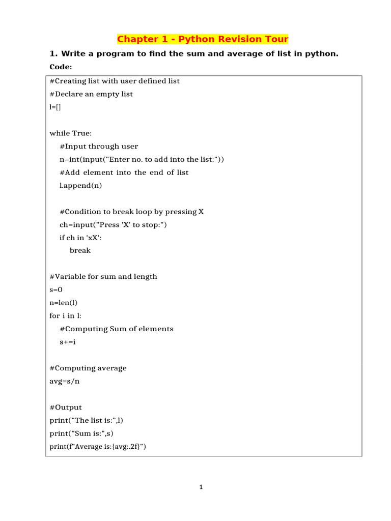 Practical Program 1 To 6 | PDF | Parameter (Computer Programming ...