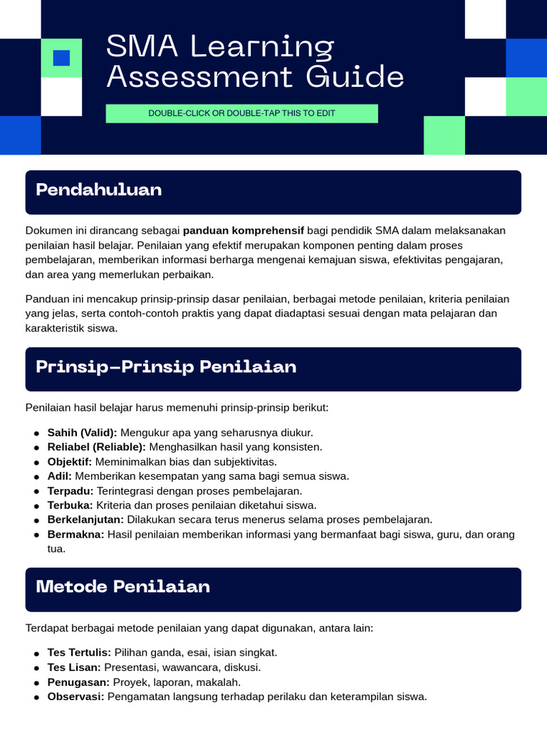 SMA Learning Assessment Guide | PDF