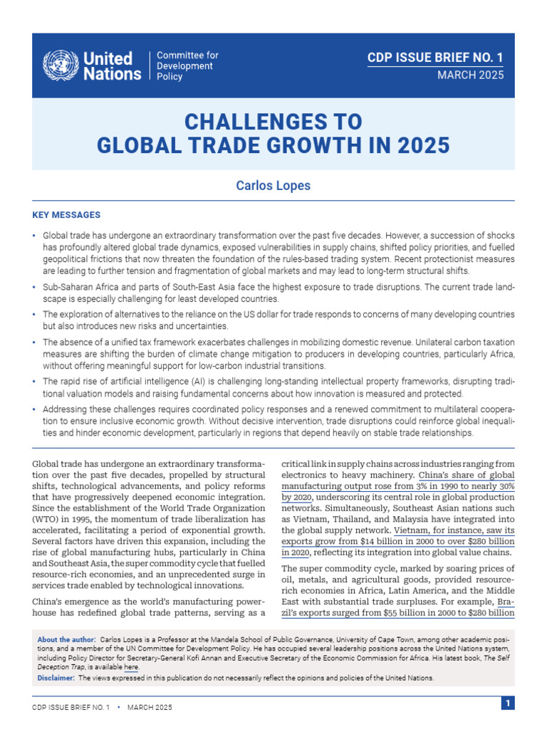 2025 Issues of Global Trading System | PDF | Taxes | Tariff
