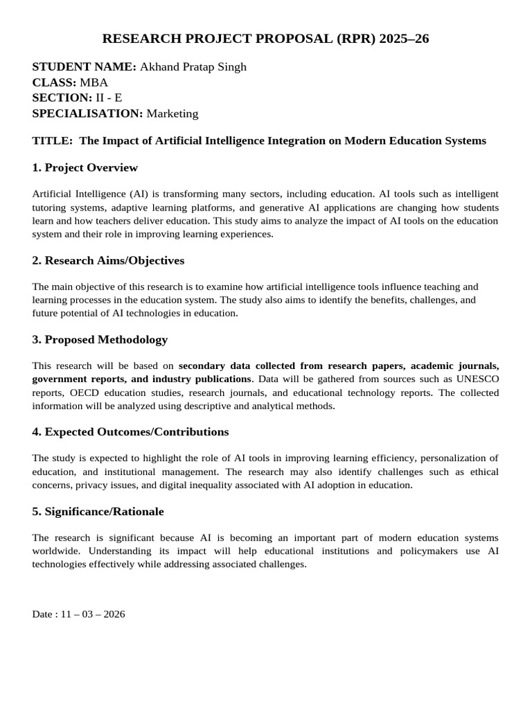 RPR Proposal | PDF