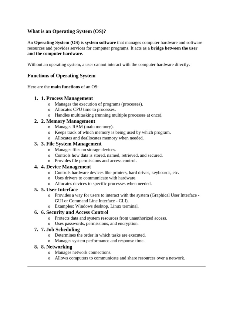 What is an Operating System | PDF