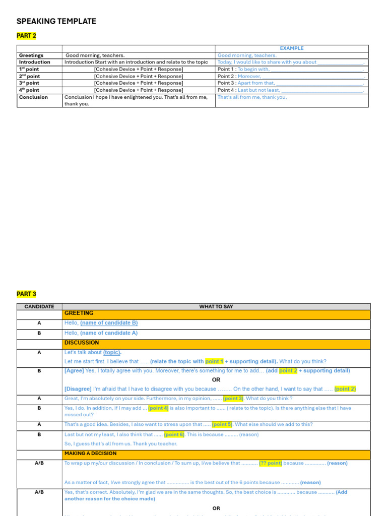 SPM - SPEAKING TEMPLATES (PART 2 & 3) | PDF | Reason | Epistemology