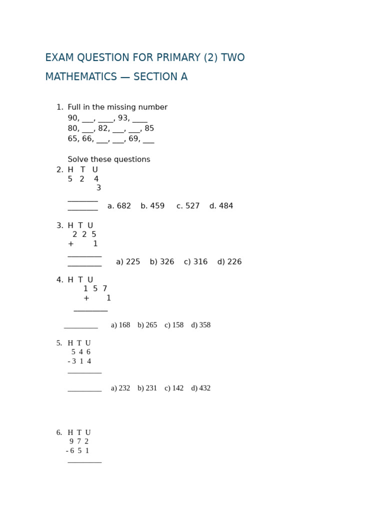 Basic Two Exam Questions | PDF