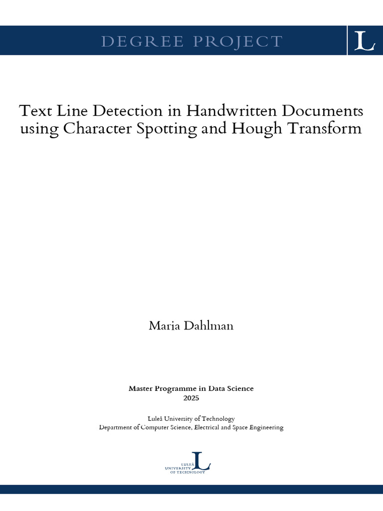 Text Line Detection in Handwritten Documents Using Character Spotting ...