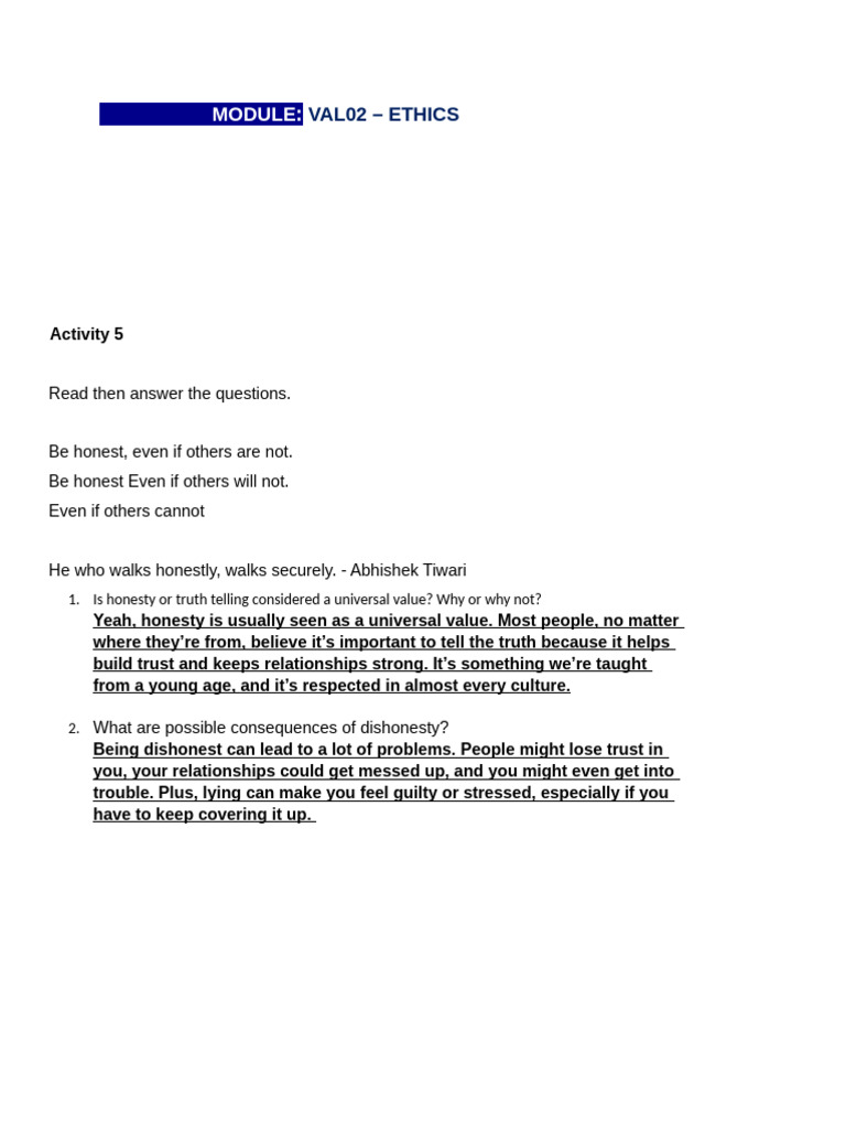 Chapter 5 Activity | PDF