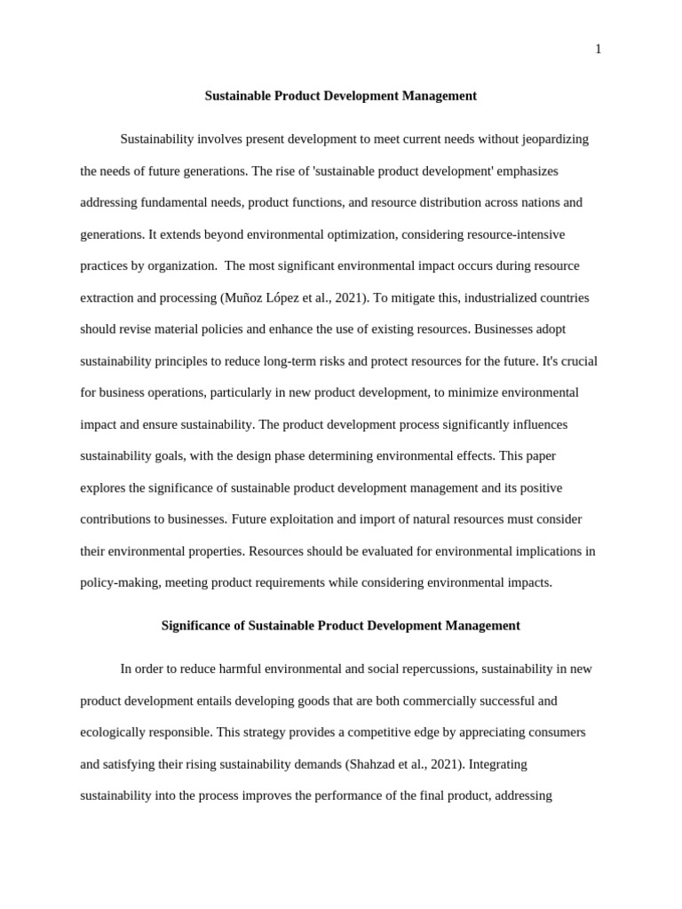 Sustainable Product Development Management | PDF | Sustainability ...