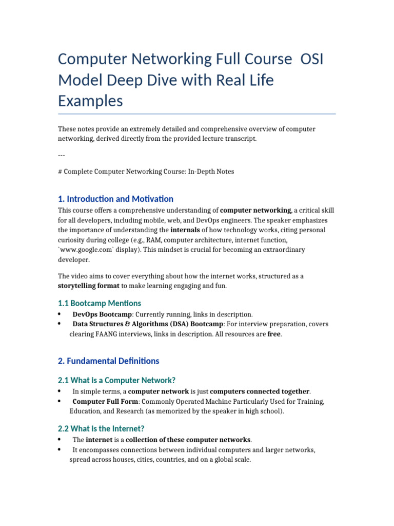 Computer Networking Full Course OSI Model Deep Dive With Real Life ...