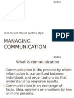 Managing Communication: Click To Edit Master Subtitle Style