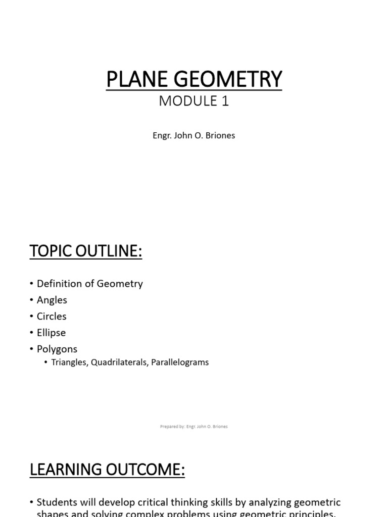MODULE 1 - Plane Geometry | PDF | Rectangle | Circle