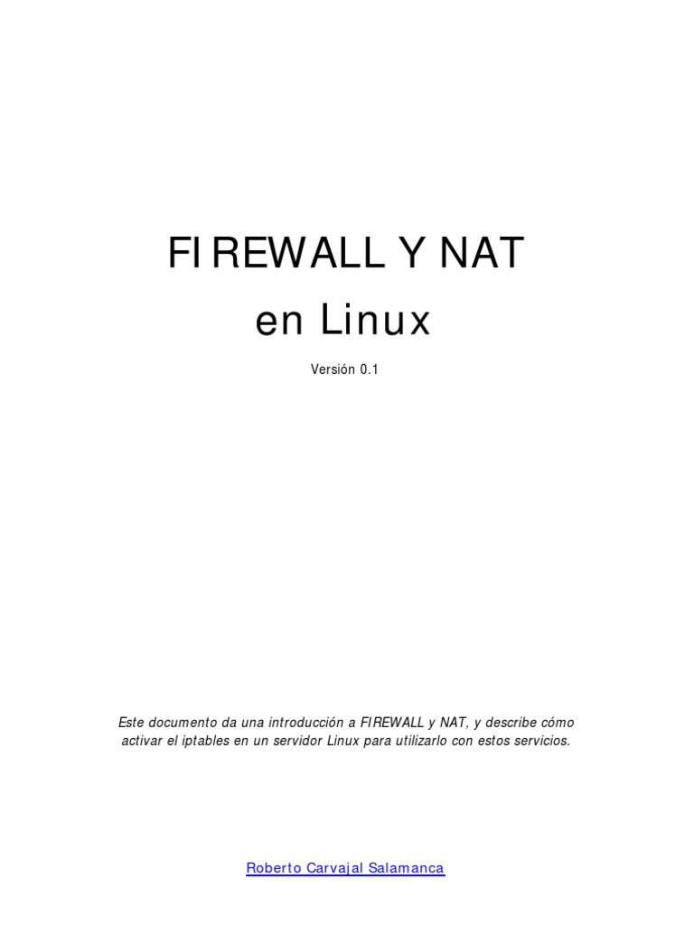 Configuración de Firewall y NAT en Linux | PDF | Cortafuegos ...