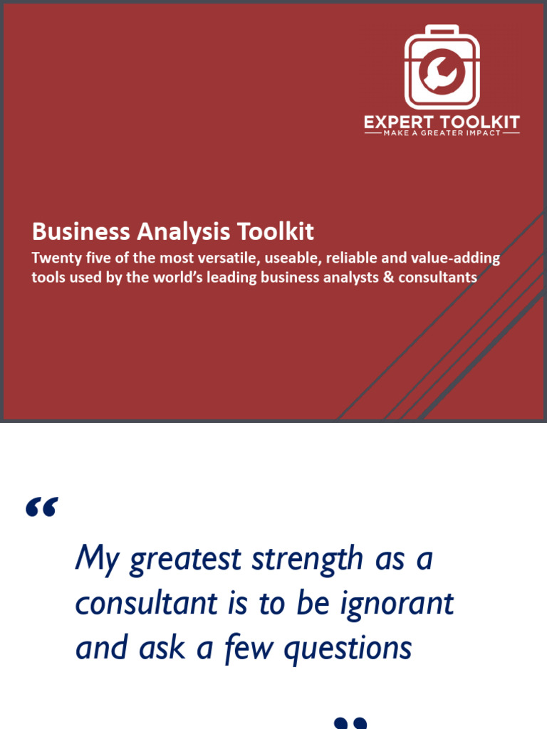 Business Analysis Toolkit | PDF | Business Analysis | Swot Analysis