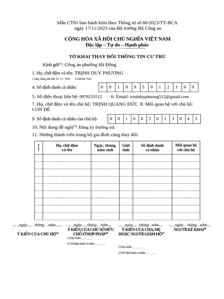 Mẫu CT01 _66 P | PDF